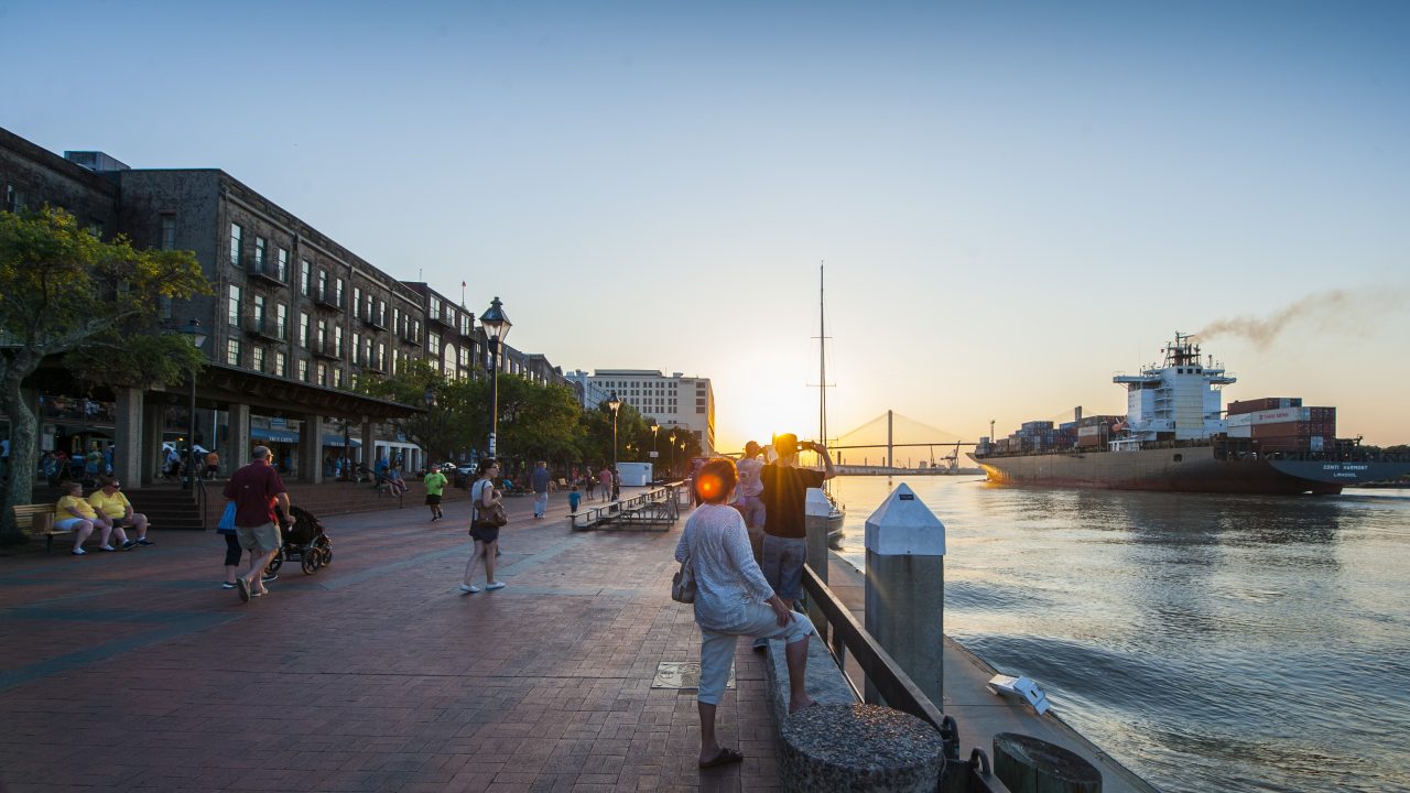 Plan Your Visit Savannah Sports Council   River Street @ Night Geoffsphotos 01 1 1280x720 